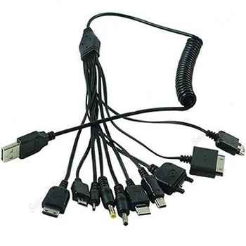 

New USB Cable Universal 10 In 1 Multi-Function Cell Phone Cord Charger Charging M6J0