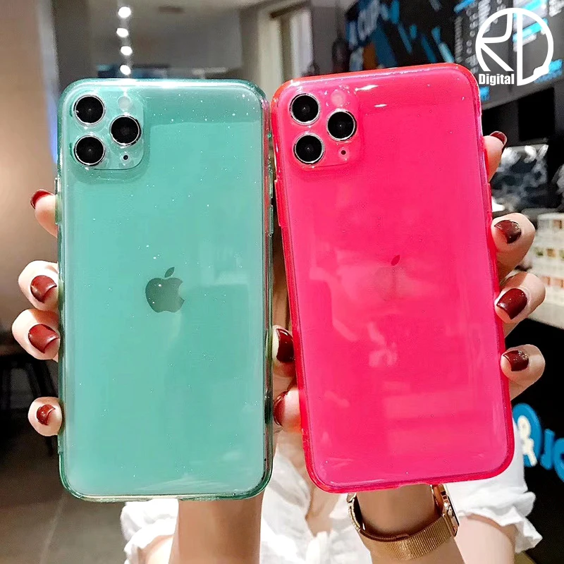 Новый роскошный яркий прозрачный чехол для телефона iphone 11 12 mini Pro Max XS X XR 7 8 plus SE