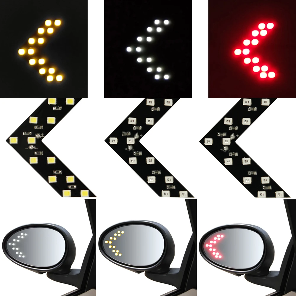 

2x Car Rearview Mirror Light Arrow Panel for Mazda Honda Lexus Nissan Infiniti Rear View Mirror Indicator Light Turn Signal Lamp