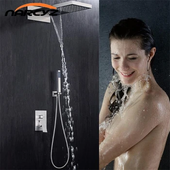 

Shower Faucet multi-function waterfall shower set Hot and Cold Single hand brushed stainless steel shower head Faucet XT426