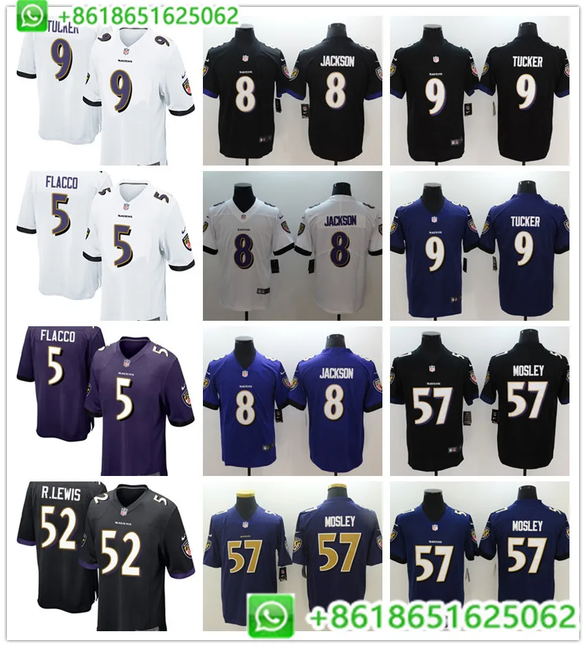 Мужчины Baltimore Lamar Jackson Terrell Suggs c. J. Mosley Joe Flacco Джастин Такер игра Цвет пик футбольные майки BHR01