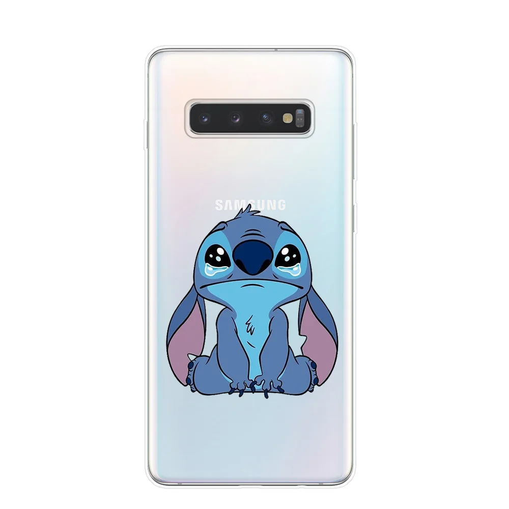 Милые чехлы для телефонов Disneys Stitch для samsung S10 S9 S8 Plus S10e 5G S6 S7 Edge S10Lite, Прозрачная силиконовая Мягкая задняя крышка