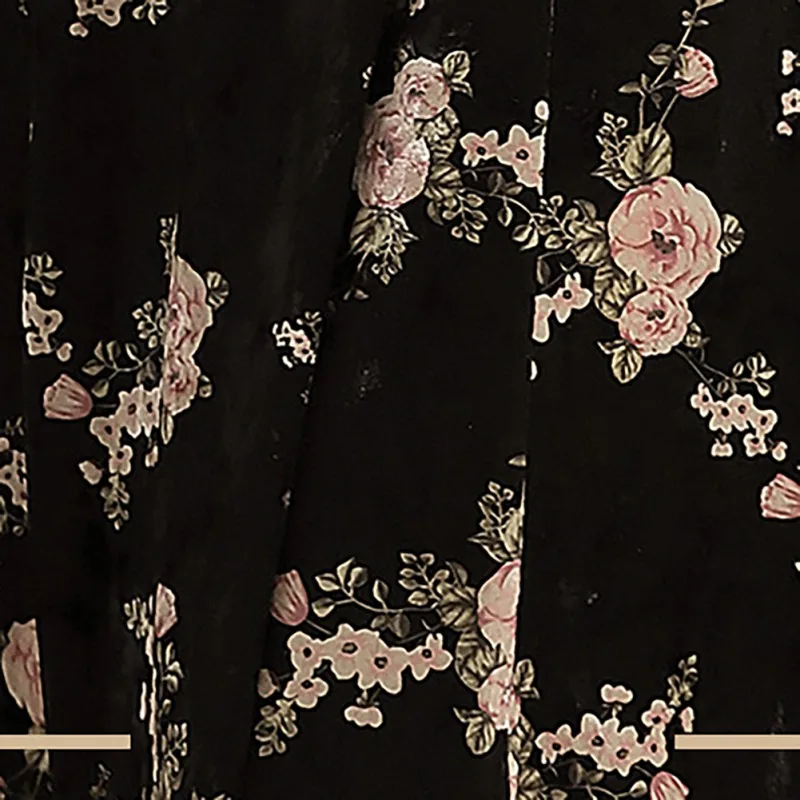 Женское осеннее платье Cheongsam с цветочным принтом элегантное длинным рукавом и