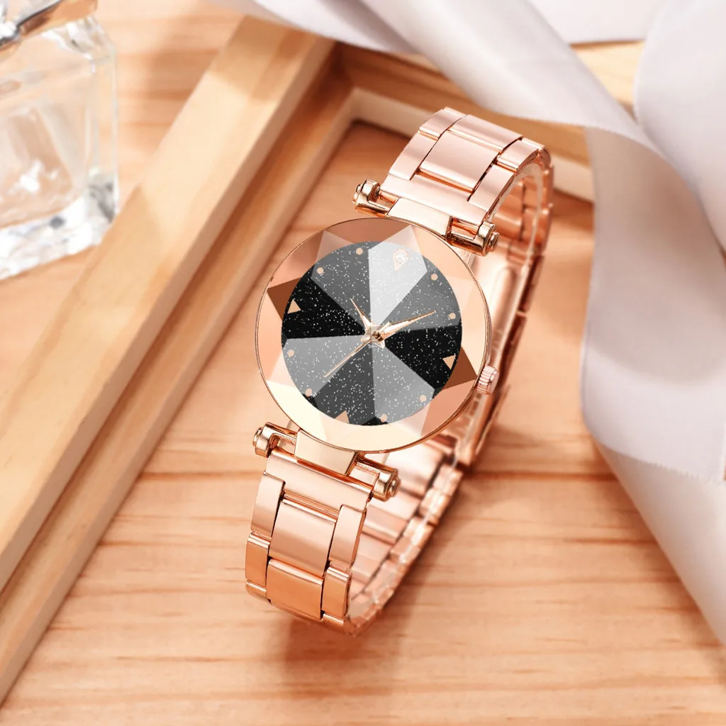 Luxury Ladies Watch Starry Sky Stainless Steel Bracelet Watches For Women Crystal Analog Quartz Wristwatches Sports Dress Clock