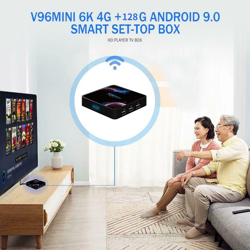 V96 Мини Android 9,0 ТВ коробка 6K H.265 2,4G/5G Wifi Bluetooth телеприставка для Youtube Google Assistant 3D видео