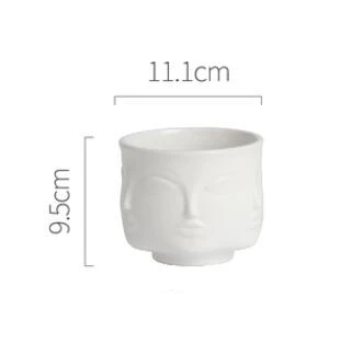 Творческий Дизайн кашпо 3D лицо многогранный белый скандинавский Керамика небольшие декоративные вазы цветочный горшок украшения дома - Цвет: white