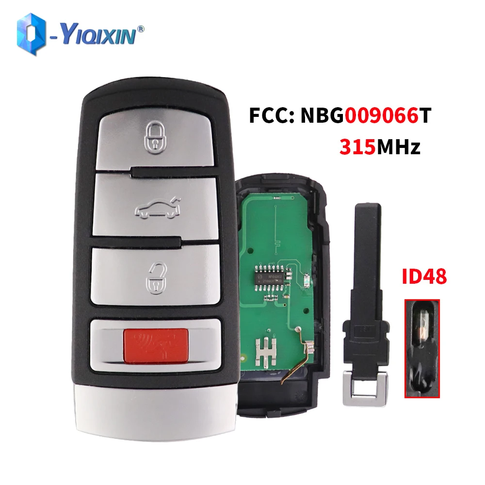 YIQIXIN 4 Button Remote Car Key 315mhz For Vw Passat CC 2006 2007 2008 2009 2010 2011 2012 2013 ID48 Chip NBG009066T Accessories yiqixin 4 button remote car key 315mhz for vw passat cc 2006 2007 2008 2009 2010 2011 2012 2013 id48 chip nbg009066t accessories