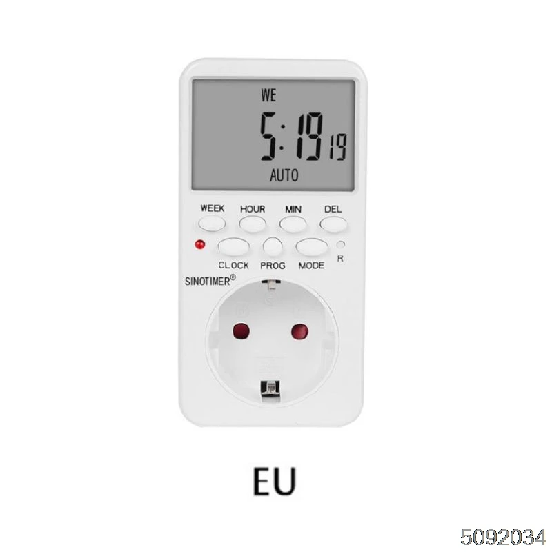 1AA801413-EU Цифровой таймер разъем AC230V реле времени программируемый EU/US/UK/ISR/BR/IT штекер - Цвет: 1AA801413-EU