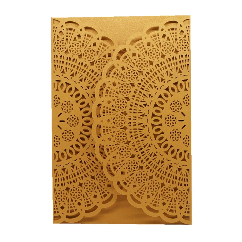 20Pcs Laser Cut Pretty Wedding Invitation Card Pearl paper Postcard Birthday Party Decoration Party Souvenirs Greeting Card