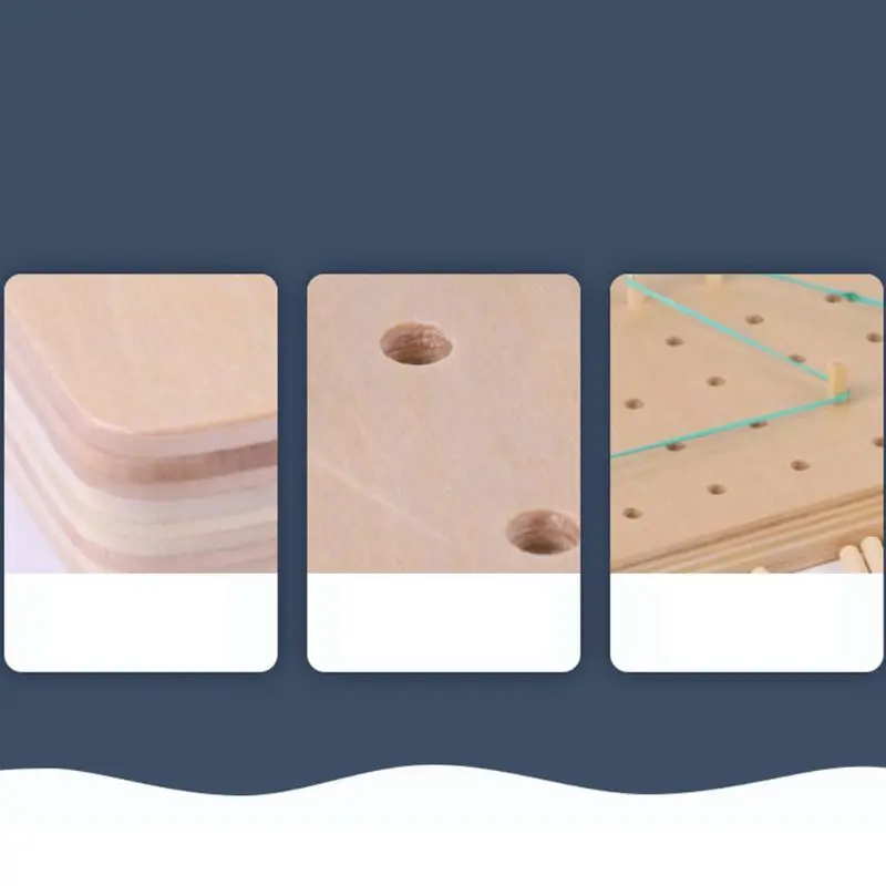 Детская деревянная Geoboard блок с сеткой отверстий Geo доска Графический детские развивающие игрушки R7RB