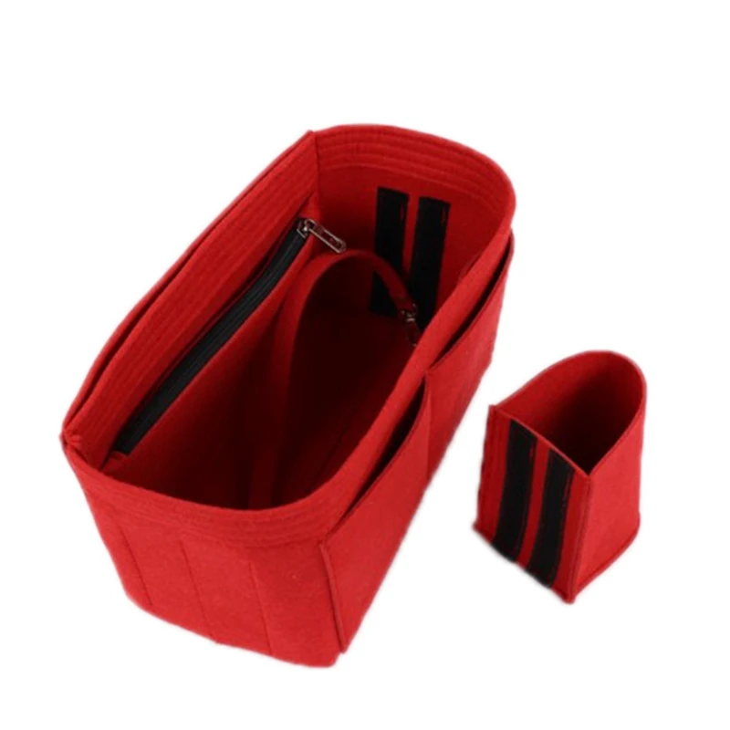 Purse Organizer Insert Makeup Handbag Felt Bag with Zipper & Tote Shaper Fit Cosmetic Bags Never Full | Багаж и сумки