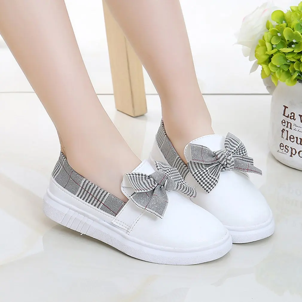 

OUTAD Kids Shoes for Girls Spring Autumn Bow Tie Breathable Casual Shoes Anti-slip Shoes Kids Princess Girls Flat Shoes
