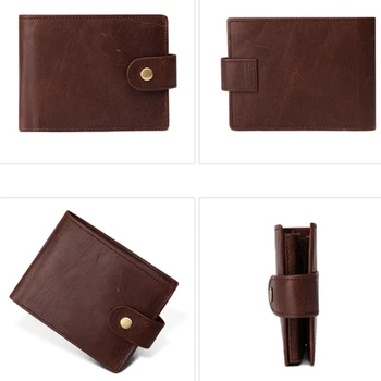 

Leather Wallets for Men Bifold RFID Blocking Wallet with ID Window Coin Change Pocket Large Capacity
