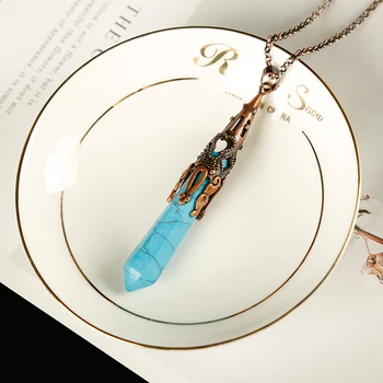 

1pc Stylish natural stone pendant jewelry necklace mineral healing crystals rose quartz meditation holiday party DIY gift