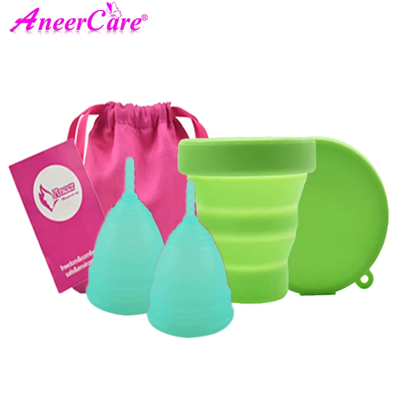 

10pcs/lot feminine Vaginal Menstrual Cup Collapsible Sterilizer Cup Flexible Clean Camping Cup reusable menstruation collector