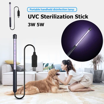 

USB Portable UVC Sterilization Disinfection Stick Rod Sanitizing Wand Handheld Ultraviolet UV Germicidal Lamp Light Steriliser