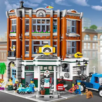 

king 15042 corner garage bricks city street view 2876pcs creator building blocks kids toy for children christmas bristhday gifts
