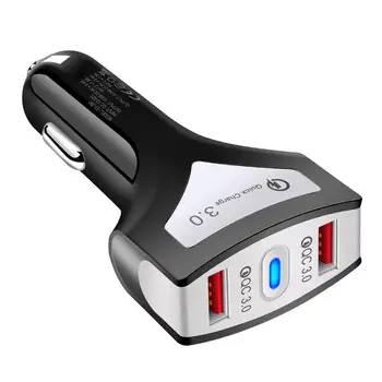 

Universal Car Charger LED QC3.0 Dual USB Fast Charger Dual Port Output Fast Charger Car USB Socket Adapter