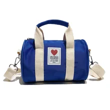 Стиль корейский стиль холщовая женская сумка-мессенджер мягкая поверхность цилиндрическая молния модная Бостонская сумка