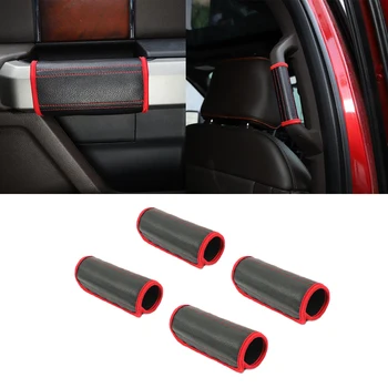 

for Ford F150 2015-2020 Roof Top Grab Bar Protector Trim Door Interior Grab Handle Cover Guard Leather Black Car Accessories