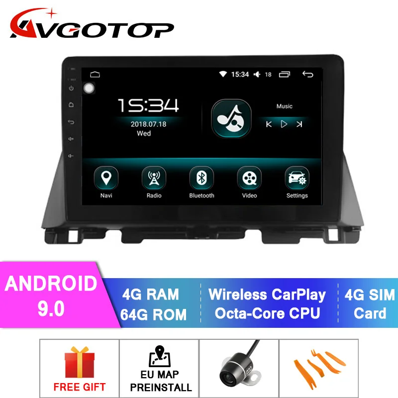AVGOTOP Android 9,0 сенсорный монитор Автомобильная аудиосистема мультимедиа для KIA- K5/OPTIMA 4 Гб ram 64 ГБ