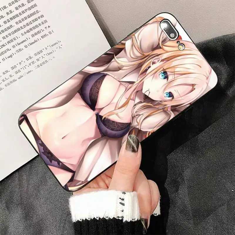 Summer sexy anime girl black Phone Case Hull for iphone 13 8 7 6 6S Plus X 5 5S SE 2020 XR 11 pro XS MAX iphone 13 pro max leather case