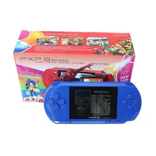 Lecteur de jeu portable vidéo 16 bits PXP3 Console de jeu avec câble AV Support TV-out 2 cartes de jeu PXP 3 Station mince classique