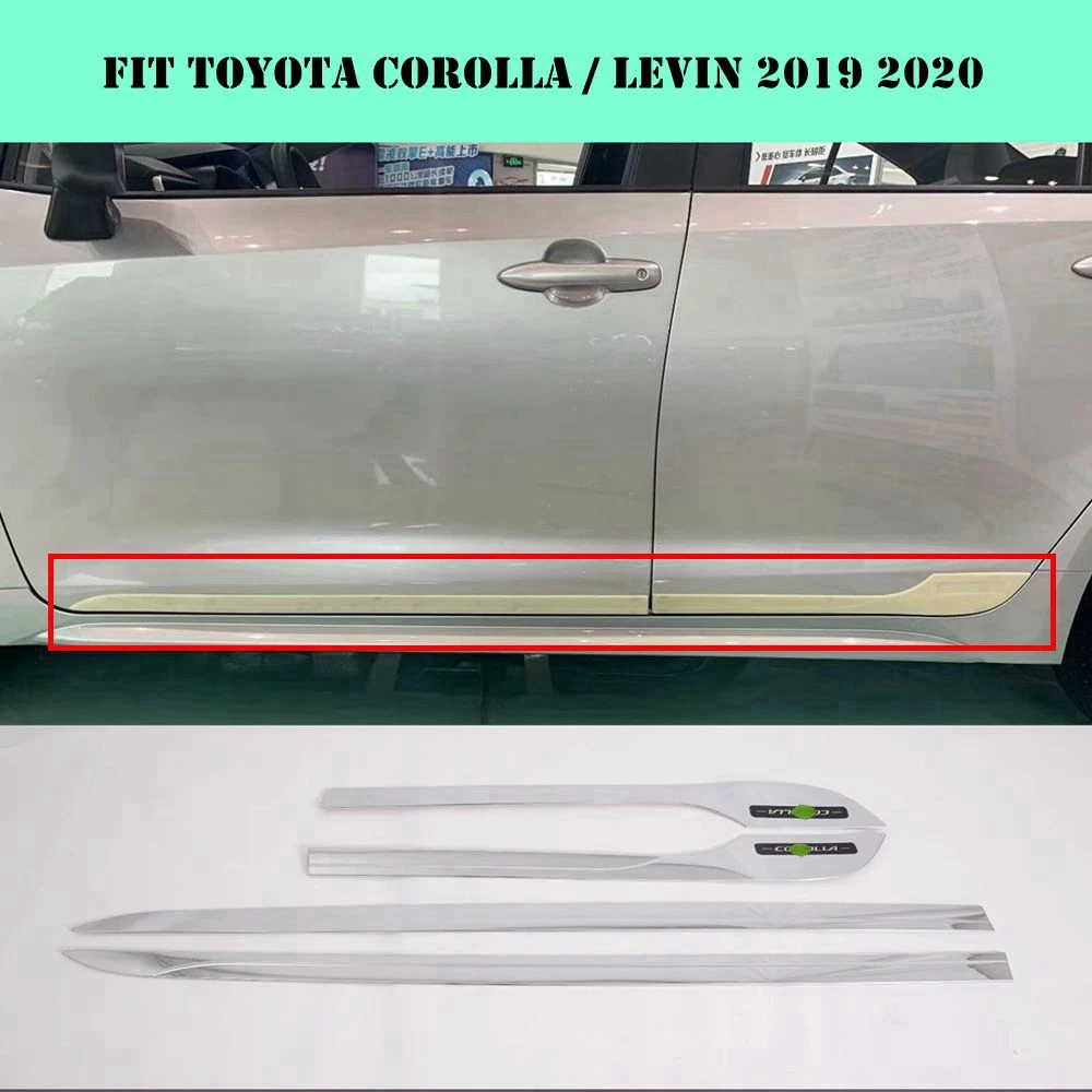 Углеродное волокно для Toyota Sedan Corolla E210 Lewin автомобильные аксессуары ABS боковые дверные полоски для корпуса литье под давлением отделка