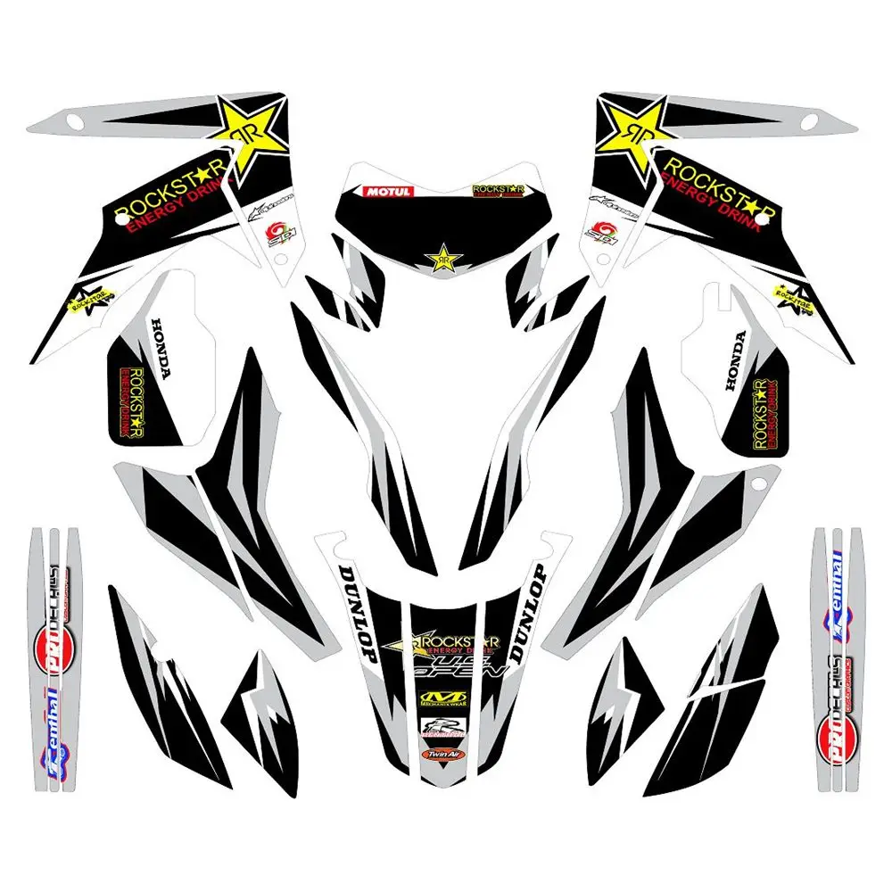 

New Full Graphics Decals Stickers Custom Number Name 3M Bright Matte Stickers Waterproof For HONDA CRF250L 2012-2017