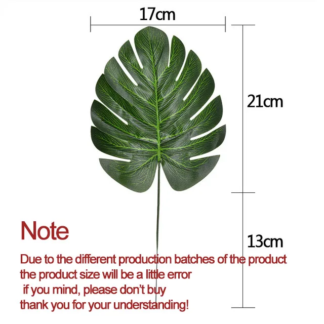 10-20 Pcs Artificial Plants Tropical Monstera Palm Leaves Simulation Leaf For Hawaiian Theme Party Decor Home Garden Fake Leaves bb483