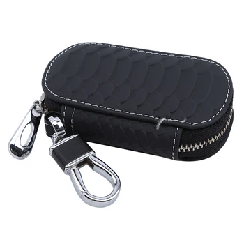 

Fashion Men Leather Zipper Car Key Bag High Quality Housekeeper Organizer Keychain Key Holder Car Key Wallet Pouch Bag