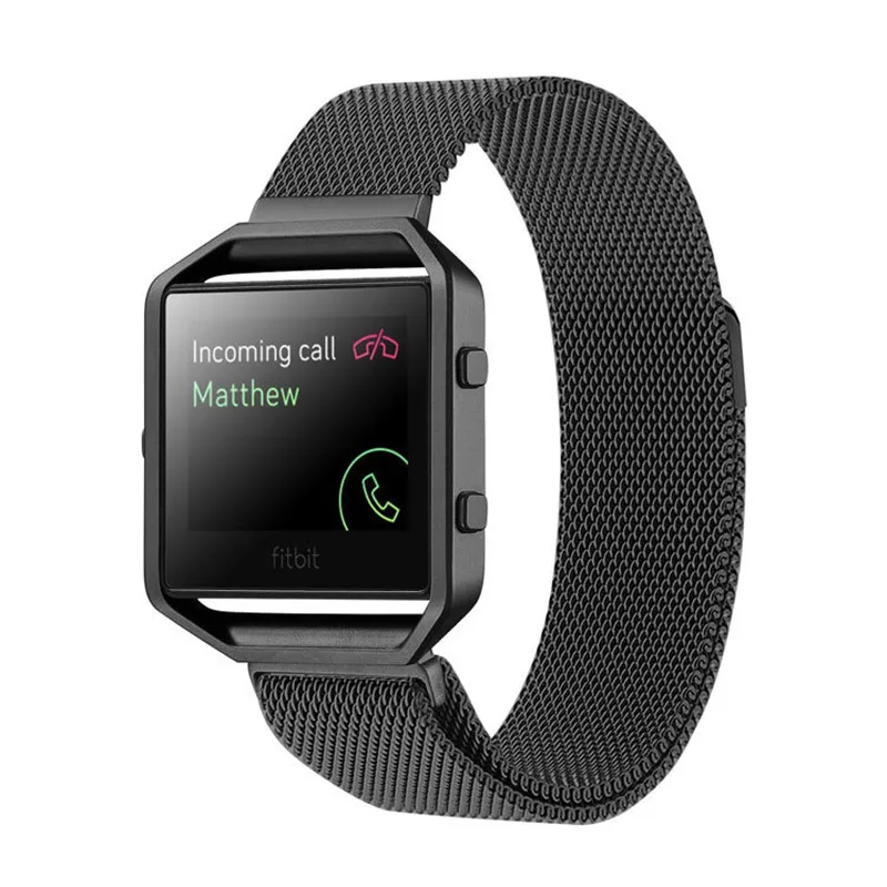 Ремешок из нержавеющей стали для Fitbit Blaze браслеты с защитным чехлом Магнитный