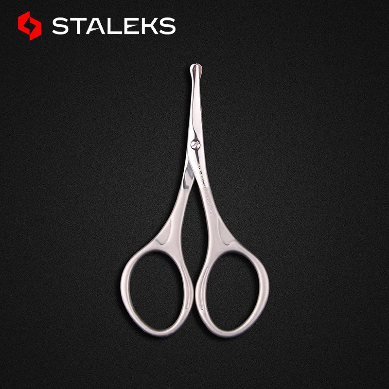 

STALEKS Professional Stainless Steel Round Tip Nose Hair Scissors Hair Trimming Eye brow Scissors Beauty Make-up Tools SBC-10-4