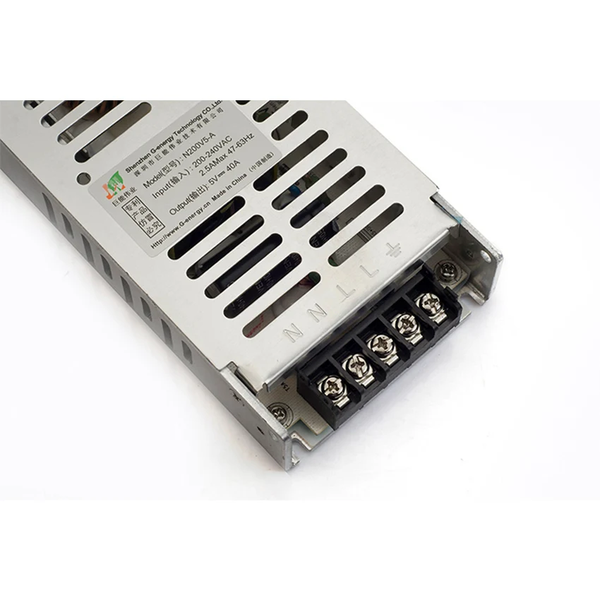 led panel power supply Input 200/240VAC output 5V 40A 200W 230*70*30mm led display module matrix screen biombo ali express