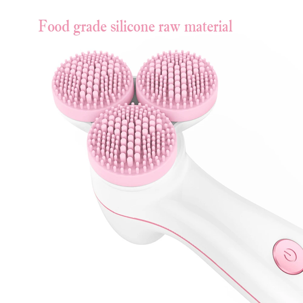 3 in 1 Sonic Face Brush Make Up Cleaning Brush Vibrating Massage Facial Silicon Brush Waterproof Face Body Cutin Cleansing Tools