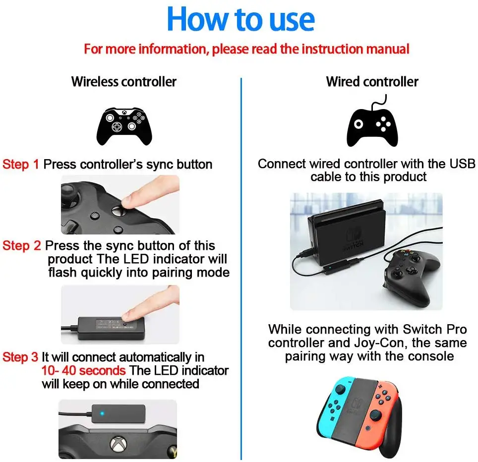 Адаптер Rocketek Bluetooth приемник беспроводной контроллер для консоли Nintendo конвертер