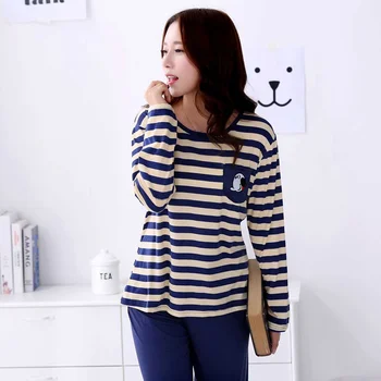 

2020 Summer New Fashion Pajama Sets For Women Spring Loose Comfortable Home Suits Long Sleeve 2 Pcs Pyjamas