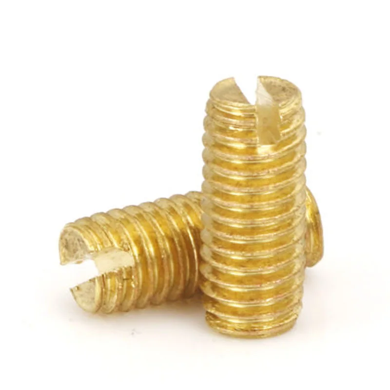 M4 M5 Brass Slotted Set Screw Flat Point Grub Screws Headless 430mm