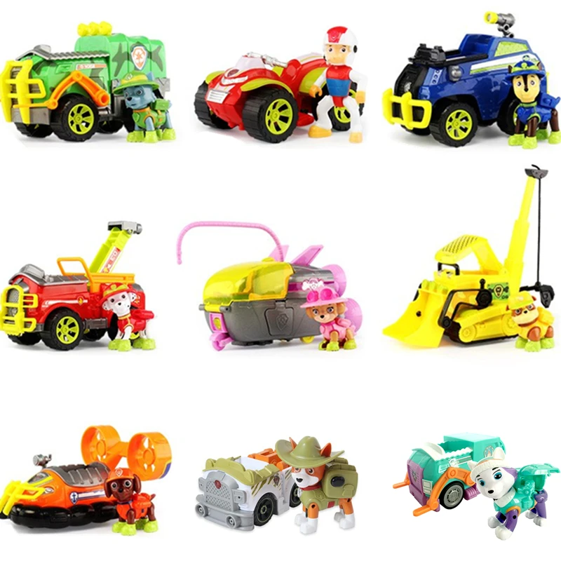 

New Paw Patrol Toys Set Toy Car Dog Jungle patrol Car Action Figures Everest Ryder Sound Anime Model Toys for Children Gift