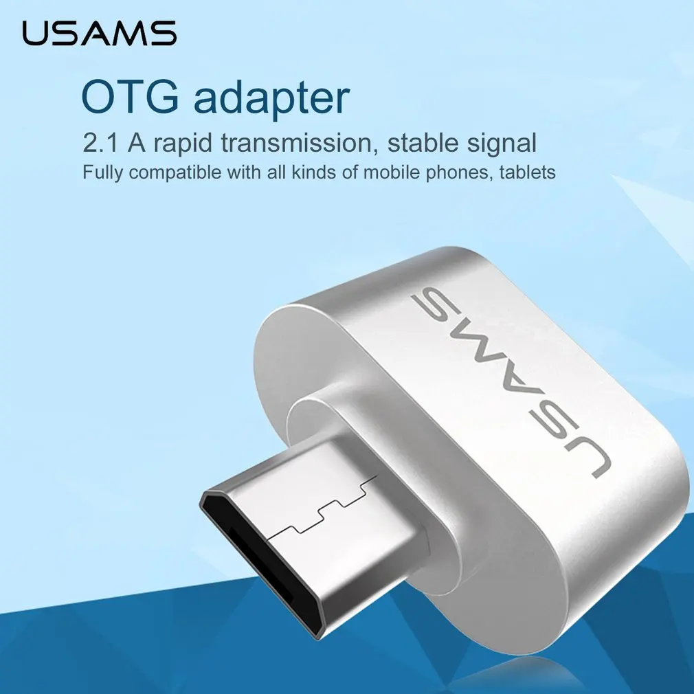 USAMS маленький размер мини микро USB к USB адаптер 2,0 конвертер для планшетных ПК мобильных телефонов к клавиатуре U диск мышь