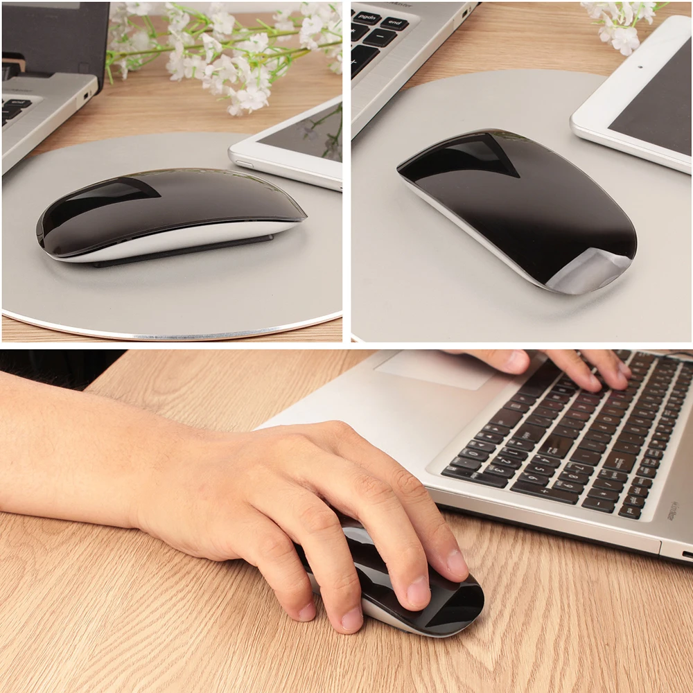 Bluetooth 5.0 Wireless Mouse Rechargeable Silent Multi Arc Touch Mice Ultra-thin Magic Mouse For Laptop Ipad Mac PC Macbook Blu