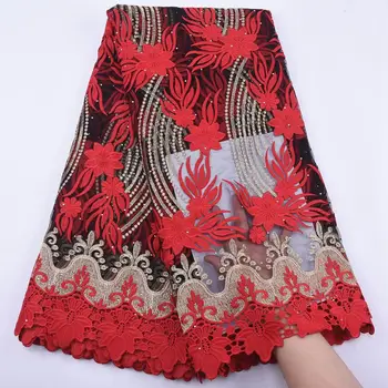 

African Lace Fabric 2020 High Quality Lace Embroidery Nigerian Lace Fabric For Dress French Mesh Lace Fabric With Stones S1914