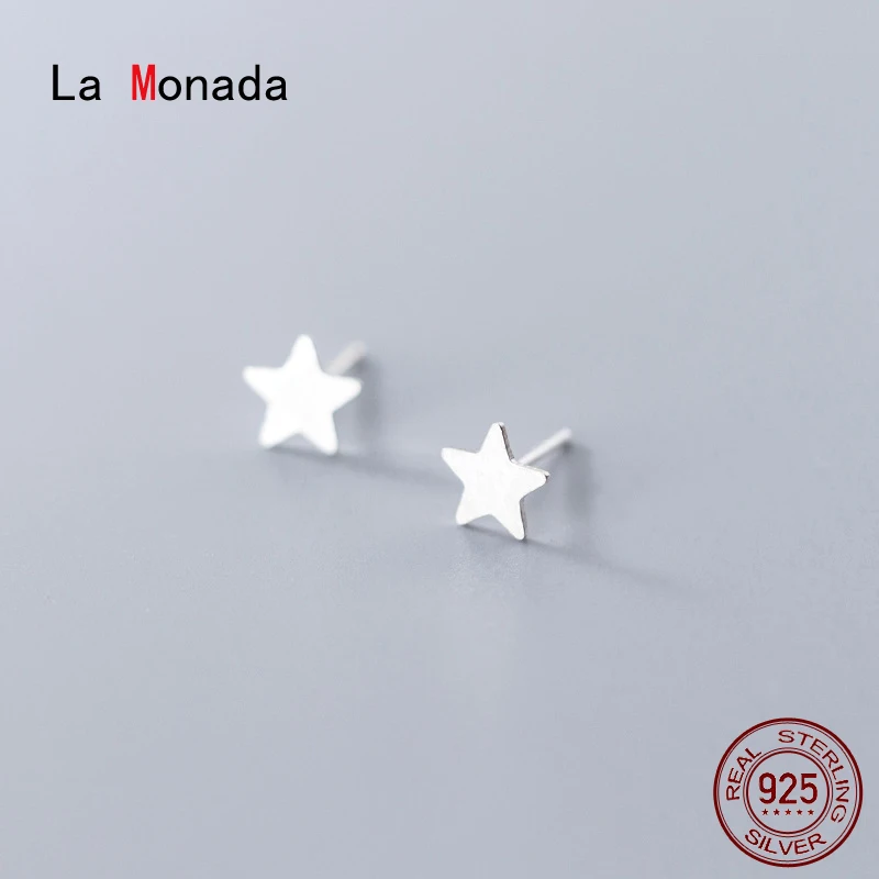 La Monada-pendientes de tuerca minimalistas para mujer, plata 925, joyería aros para mujer, aretes de tuerca de Plata de Ley 925