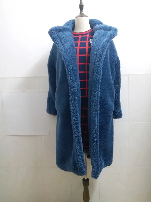 7 цветов, высокое качество, меховое пальто с плюшевым мишкой, флисовые куртки, зима, Хит, для женщин, плюс размер, верхняя одежда, утолщенное теплое длинное пальто XL - Color: picture color