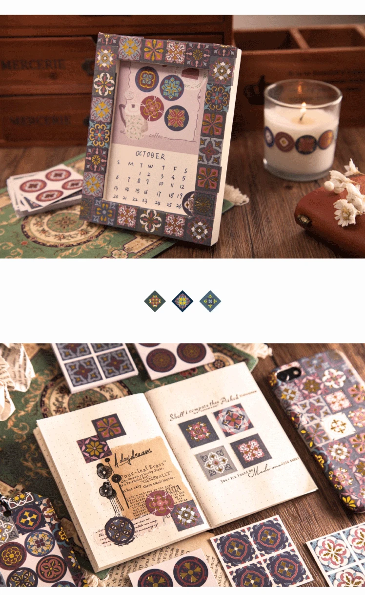 Moking Western tile дневник бумажная наклейка для скрапбукинга декоративная этикетка 1 лот = 16 упаковок