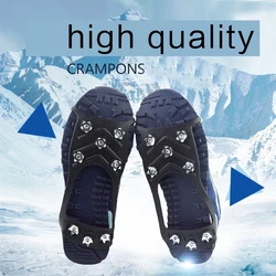Alicate de pegada de gelo com 8 dentes, para sapatos, rolos de neve, antiderrapante, grampo de gelo, caminhadas, espinho de tração, cabo de sapatos