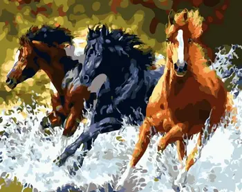 

PAINTBOY Framed DIY Digital Oil Painting By Numbers Of Horses Painting&Calligraphy Home Decor Wall Art GX9645 40*50cm