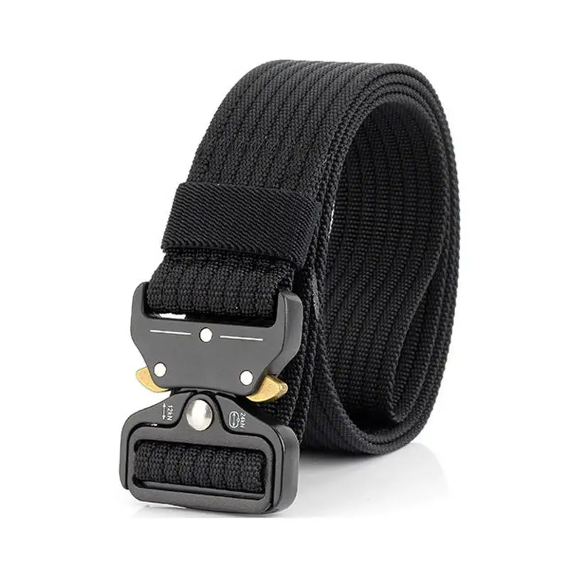 100Pcs/Lot New Quick-releasing For 3.8 Deduction Outside The Belt Tactical Nylon Belt Outdoor Training Belt Sport Belt - Цвет: Black