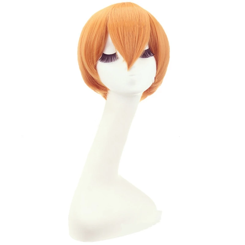 Аниме Love Live Rin Hoshizora парики для косплея короткие оранжевые термостойкие синтетические волосы для Хэллоуина Косплей парик высокое качество - Цвет: Оранжевый