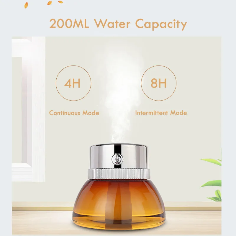 USB Bottle Humidifier Ultrasonic Aroma Oil Essential Diffuser For Home Mist Maker Air Humidifiers Soft LED Night Light